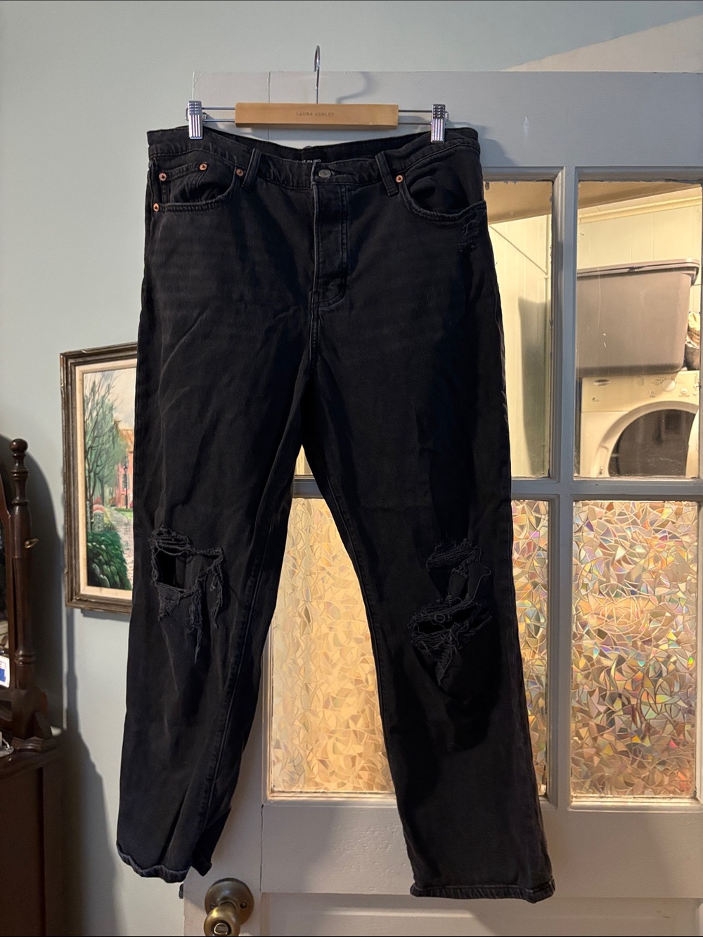 Lucky Brand Black Distressed Boyfriend Jeans